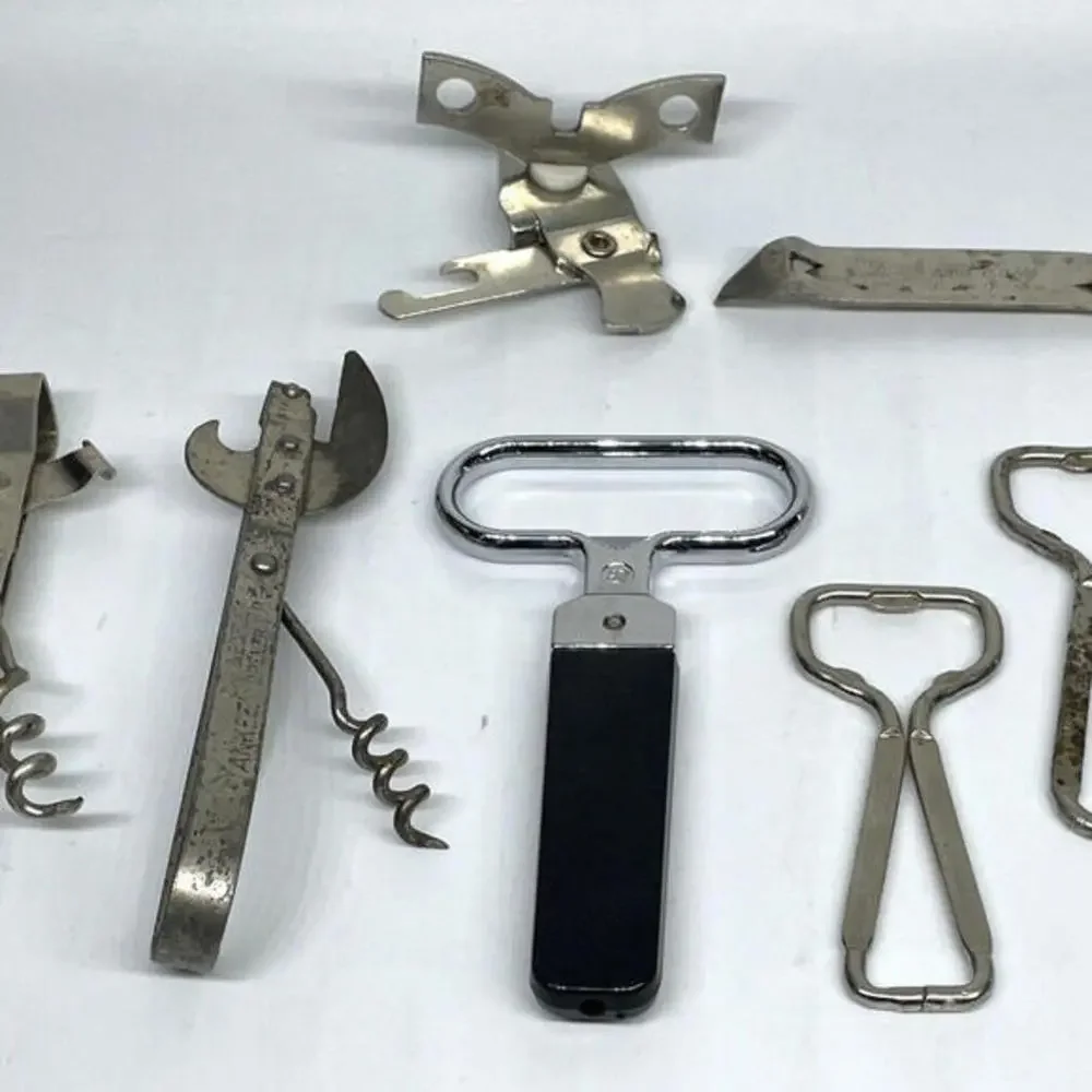 Vintage Lot of 7 Beer Can Bottle Openers Olympia Ecko Vaughan FGB Yankee